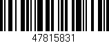 Código de barras (EAN, GTIN, SKU, ISBN): '47815831'