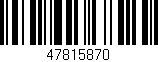 Código de barras (EAN, GTIN, SKU, ISBN): '47815870'