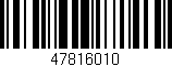 Código de barras (EAN, GTIN, SKU, ISBN): '47816010'