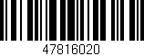Código de barras (EAN, GTIN, SKU, ISBN): '47816020'
