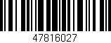 Código de barras (EAN, GTIN, SKU, ISBN): '47816027'