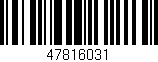 Código de barras (EAN, GTIN, SKU, ISBN): '47816031'