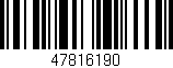 Código de barras (EAN, GTIN, SKU, ISBN): '47816190'