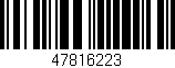 Código de barras (EAN, GTIN, SKU, ISBN): '47816223'