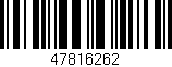 Código de barras (EAN, GTIN, SKU, ISBN): '47816262'