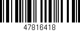 Código de barras (EAN, GTIN, SKU, ISBN): '47816418'