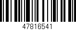 Código de barras (EAN, GTIN, SKU, ISBN): '47816541'