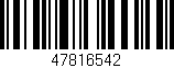 Código de barras (EAN, GTIN, SKU, ISBN): '47816542'