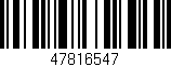 Código de barras (EAN, GTIN, SKU, ISBN): '47816547'