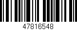 Código de barras (EAN, GTIN, SKU, ISBN): '47816548'