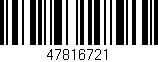 Código de barras (EAN, GTIN, SKU, ISBN): '47816721'