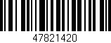 Código de barras (EAN, GTIN, SKU, ISBN): '47821420'