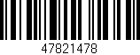 Código de barras (EAN, GTIN, SKU, ISBN): '47821478'