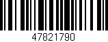 Código de barras (EAN, GTIN, SKU, ISBN): '47821790'