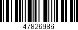 Código de barras (EAN, GTIN, SKU, ISBN): '47826986'