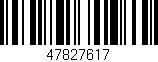 Código de barras (EAN, GTIN, SKU, ISBN): '47827617'