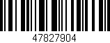 Código de barras (EAN, GTIN, SKU, ISBN): '47827904'