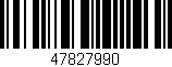 Código de barras (EAN, GTIN, SKU, ISBN): '47827990'
