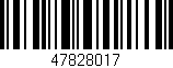 Código de barras (EAN, GTIN, SKU, ISBN): '47828017'