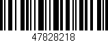Código de barras (EAN, GTIN, SKU, ISBN): '47828218'