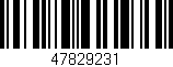 Código de barras (EAN, GTIN, SKU, ISBN): '47829231'