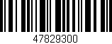 Código de barras (EAN, GTIN, SKU, ISBN): '47829300'