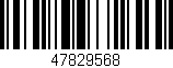 Código de barras (EAN, GTIN, SKU, ISBN): '47829568'