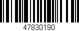 Código de barras (EAN, GTIN, SKU, ISBN): '47830190'