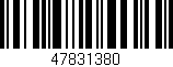 Código de barras (EAN, GTIN, SKU, ISBN): '47831380'