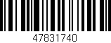 Código de barras (EAN, GTIN, SKU, ISBN): '47831740'