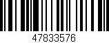 Código de barras (EAN, GTIN, SKU, ISBN): '47833576'