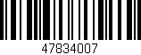 Código de barras (EAN, GTIN, SKU, ISBN): '47834007'