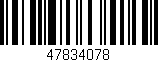 Código de barras (EAN, GTIN, SKU, ISBN): '47834078'