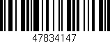 Código de barras (EAN, GTIN, SKU, ISBN): '47834147'