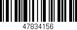 Código de barras (EAN, GTIN, SKU, ISBN): '47834156'