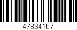 Código de barras (EAN, GTIN, SKU, ISBN): '47834167'