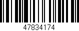 Código de barras (EAN, GTIN, SKU, ISBN): '47834174'