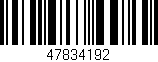 Código de barras (EAN, GTIN, SKU, ISBN): '47834192'