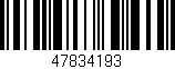 Código de barras (EAN, GTIN, SKU, ISBN): '47834193'