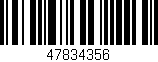 Código de barras (EAN, GTIN, SKU, ISBN): '47834356'