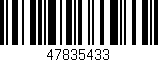 Código de barras (EAN, GTIN, SKU, ISBN): '47835433'