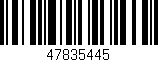 Código de barras (EAN, GTIN, SKU, ISBN): '47835445'