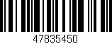 Código de barras (EAN, GTIN, SKU, ISBN): '47835450'