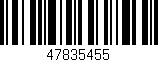 Código de barras (EAN, GTIN, SKU, ISBN): '47835455'
