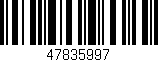 Código de barras (EAN, GTIN, SKU, ISBN): '47835997'