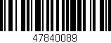 Código de barras (EAN, GTIN, SKU, ISBN): '47840089'