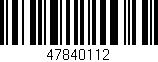 Código de barras (EAN, GTIN, SKU, ISBN): '47840112'