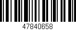 Código de barras (EAN, GTIN, SKU, ISBN): '47840658'