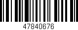 Código de barras (EAN, GTIN, SKU, ISBN): '47840676'