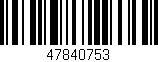 Código de barras (EAN, GTIN, SKU, ISBN): '47840753'